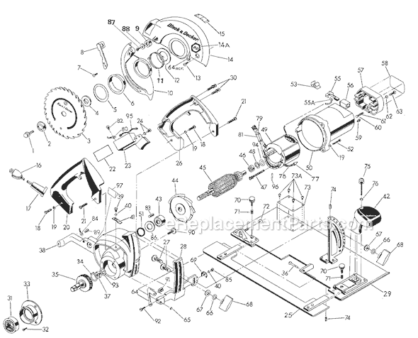Page A Diagram and Parts List for 3048-09 Type 3 Black and Decker Circular Saw